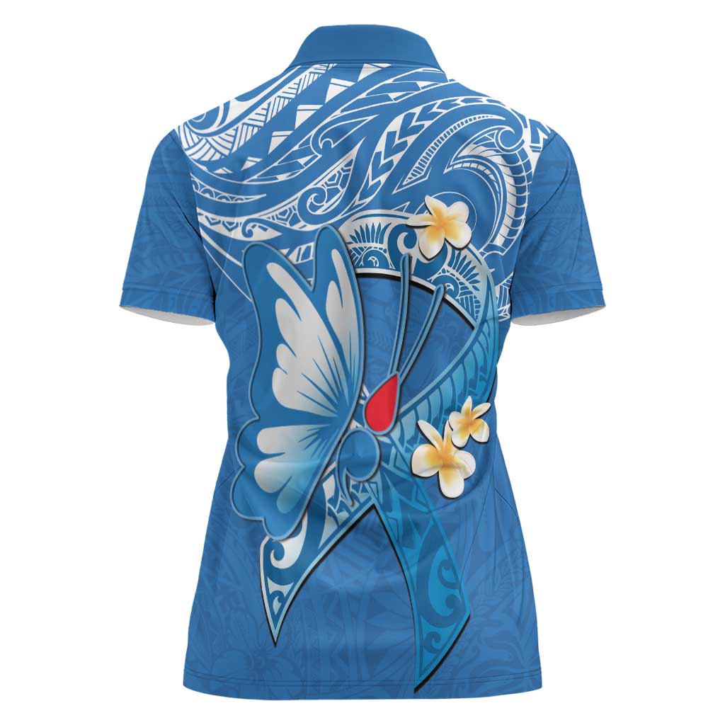 Polynesia Diabetes Awareness Month Women Polo Shirt In November We Wear Blue LT14 - Polynesian Pride