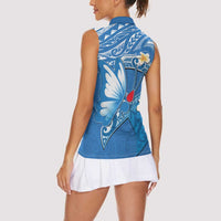 Polynesia Diabetes Awareness Month Women Sleeveless Polo Shirt In November We Wear Blue