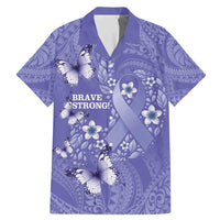 Polynesia Stomach Cancer Awareness Family Matching Mermaid Dress and Hawaiian Shirt Periwinkle Ribbon Brave Strong!