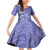 Polynesia Stomach Cancer Awareness Family Matching Off Shoulder Short Dress and Hawaiian Shirt Periwinkle Ribbon Brave Strong!