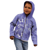 Polynesia Stomach Cancer Awareness Kid Hoodie Periwinkle Ribbon Brave Strong!