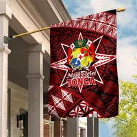 Malo e lelei Tonga Garden Flag Tongan Ngatu Pattern Red Version LT14 House Flag Red - Polynesian Pride