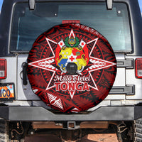 Malo e lelei Tonga Spare Tire Cover Tongan Ngatu Pattern Red Version LT14 - Polynesian Pride
