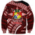 Malo e lelei Tonga Sweatshirt Tongan Ngatu Pattern Red Version LT14 Unisex Red - Polynesian Pride
