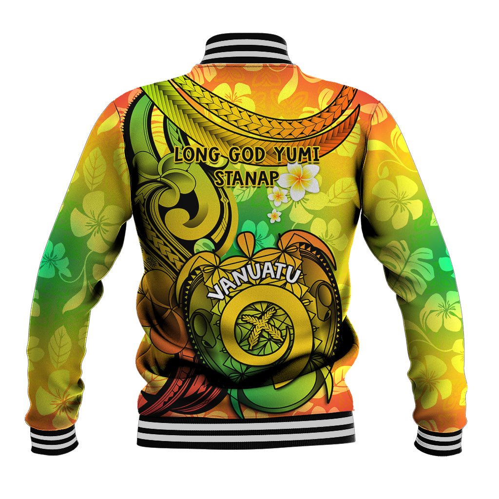 Halo Vanuatu Baseball Jacket Sand Drawing Turtle Polynesian Tropical Flowers LT14 - Polynesian Pride