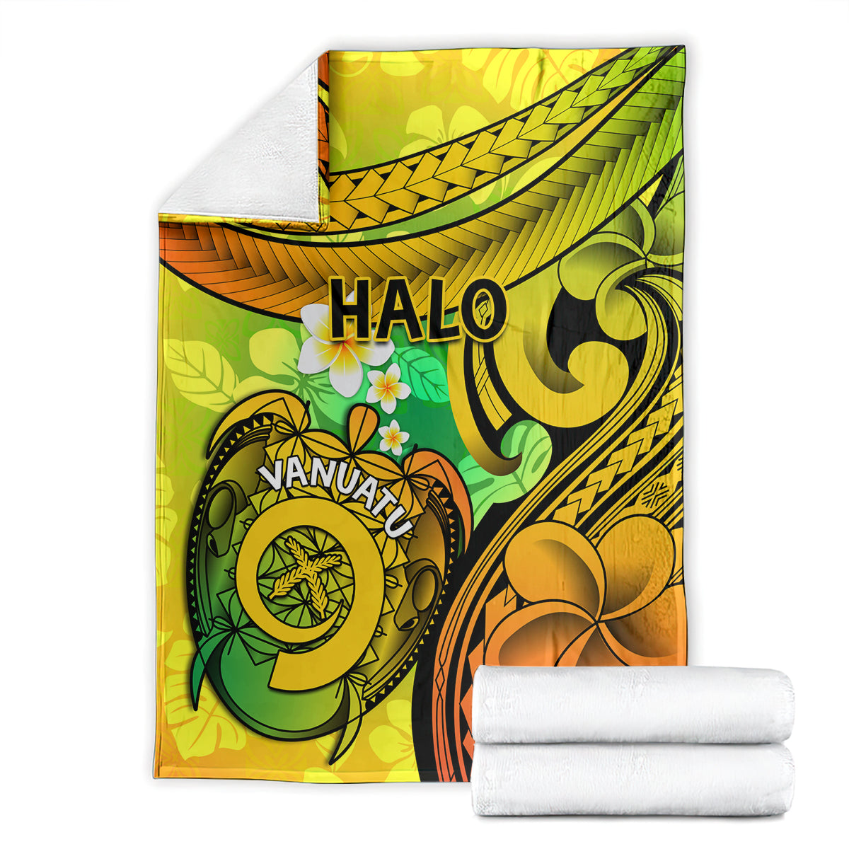 Halo Vanuatu Blanket Sand Drawing Turtle Polynesian Tropical Flowers LT14 - Polynesian Pride
