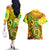 Halo Vanuatu Couples Matching Off The Shoulder Long Sleeve Dress and Hawaiian Shirt Sand Drawing Turtle Polynesian Tropical Flowers LT14 - Polynesian Pride