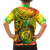 Halo Vanuatu Family Matching Off Shoulder Maxi Dress and Hawaiian Shirt Sand Drawing Turtle Polynesian Tropical Flowers LT14 - Polynesian Pride