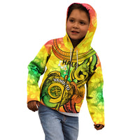 Halo Vanuatu Kid Hoodie Sand Drawing Turtle Polynesian Tropical Flowers LT14 - Polynesian Pride