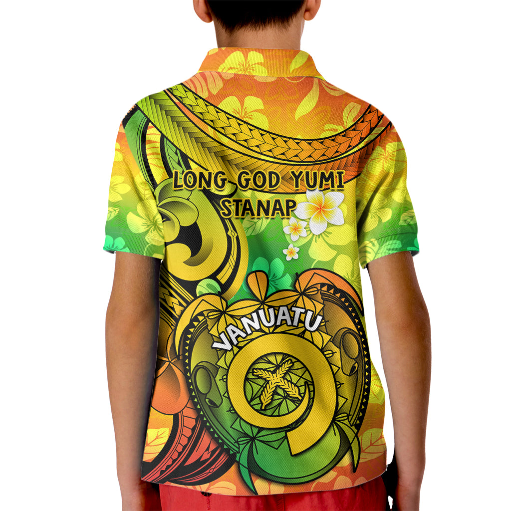 Halo Vanuatu Kid Polo Shirt Sand Drawing Turtle Polynesian Tropical Flowers LT14 - Polynesian Pride