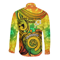 Halo Vanuatu Long Sleeve Button Shirt Sand Drawing Turtle Polynesian Tropical Flowers LT14 - Polynesian Pride