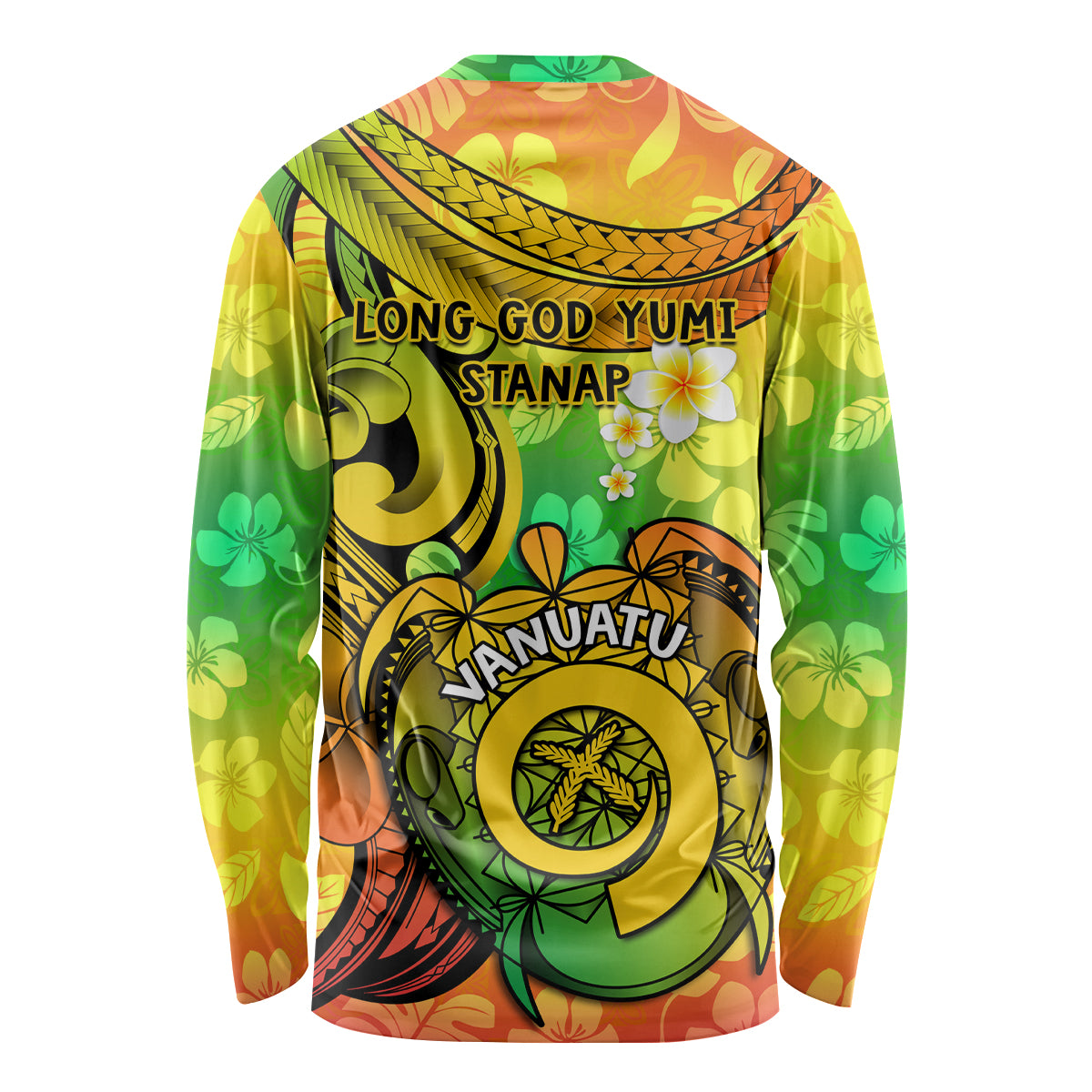 Halo Vanuatu Long Sleeve Shirt Sand Drawing Turtle Polynesian Tropical Flowers LT14 - Polynesian Pride