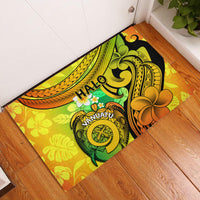 Halo Vanuatu Rubber Doormat Sand Drawing Turtle Polynesian Tropical Flowers LT14 Reggae - Polynesian Pride