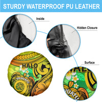 Halo Vanuatu Spare Tire Cover Sand Drawing Turtle Polynesian Tropical Flowers LT14 - Polynesian Pride