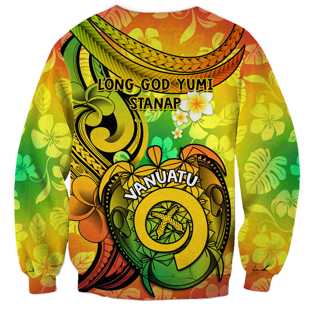 Halo Vanuatu Sweatshirt Sand Drawing Turtle Polynesian Tropical Flowers LT14 - Polynesian Pride