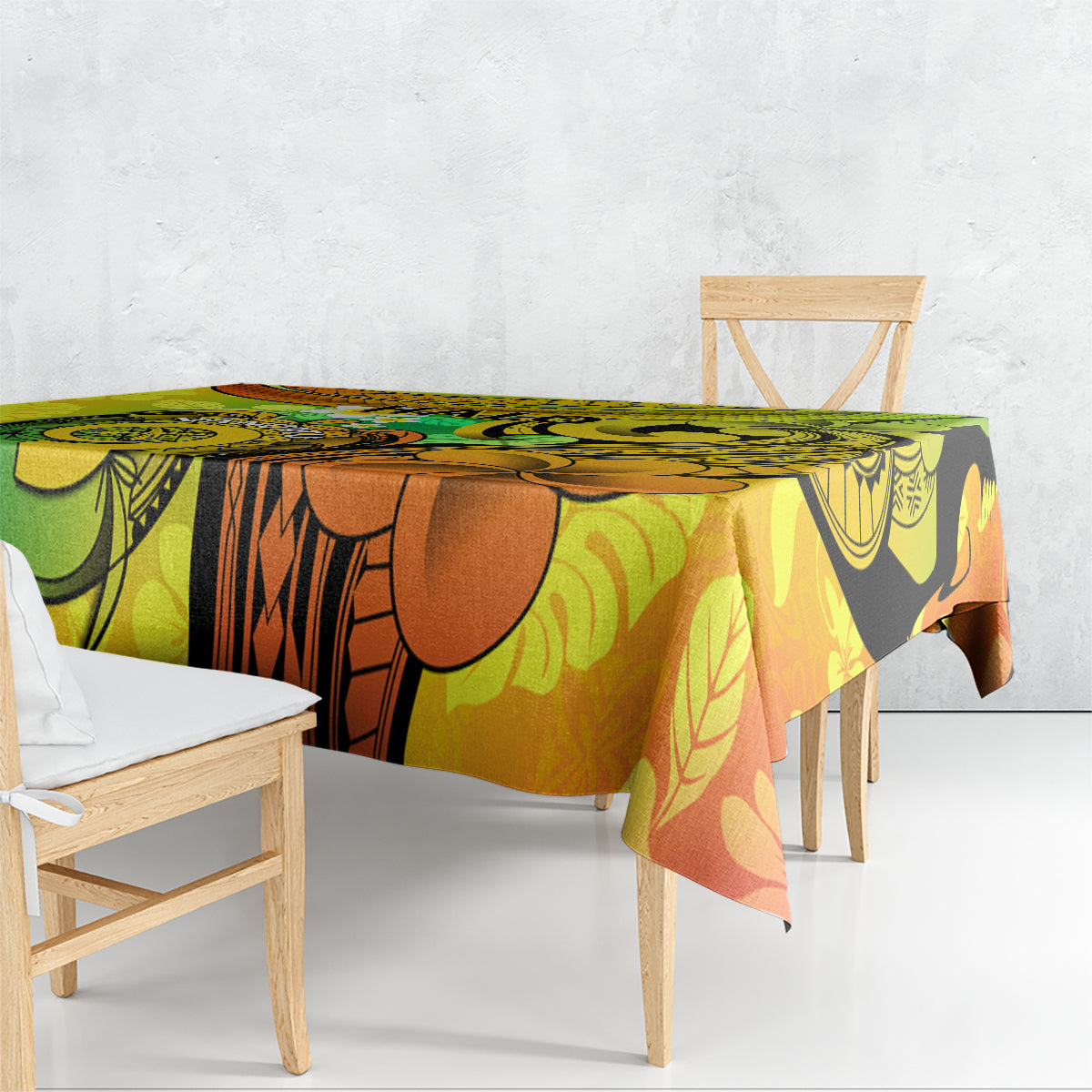 Halo Vanuatu Tablecloth Sand Drawing Turtle Polynesian Tropical Flowers LT14 - Polynesian Pride