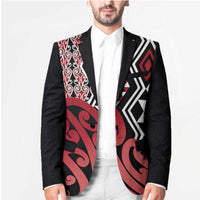 New Zealand Blazer Aotearoa Kowhaiwhai Mix Taniko Art - Red - Polynesian Pride