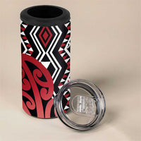 New Zealand 4 in 1 Can Cooler Tumbler Aotearoa Kowhaiwhai Mix Taniko Art - Red LT14
