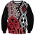 New Zealand Sweatshirt Aotearoa Kowhaiwhai Mix Taniko Art - Red