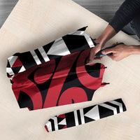 New Zealand Umbrella Aotearoa Kowhaiwhai Mix Taniko Art - Red - Polynesian Pride