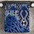 New Zealand Bedding Set Aotearoa Kowhaiwhai Mix Taniko Art - Blue