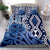 New Zealand Bedding Set Aotearoa Kowhaiwhai Mix Taniko Art - Blue