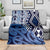 New Zealand Blanket Aotearoa Kowhaiwhai Mix Taniko Art - Blue