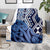 New Zealand Blanket Aotearoa Kowhaiwhai Mix Taniko Art - Blue