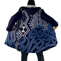New Zealand Cloak Aotearoa Kowhaiwhai Mix Taniko Art - Blue - Polynesian Pride