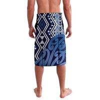 New Zealand Lavalava Aotearoa Kowhaiwhai Mix Taniko Art - Blue