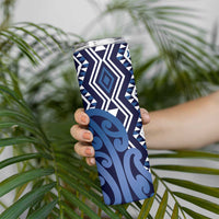 New Zealand Skinny Tumbler Aotearoa Kowhaiwhai Mix Taniko Art - Blue LT14