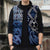New Zealand Sleeveless Puffer Jacket Aotearoa Kowhaiwhai Mix Taniko Art - Blue - Polynesian Pride