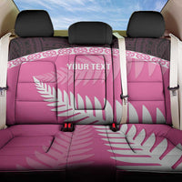 Custom New Zealand Aotearoa Cricket Back Car Seat Cover Go White Silver Fern LT14 One Size Pink - Polynesian Pride