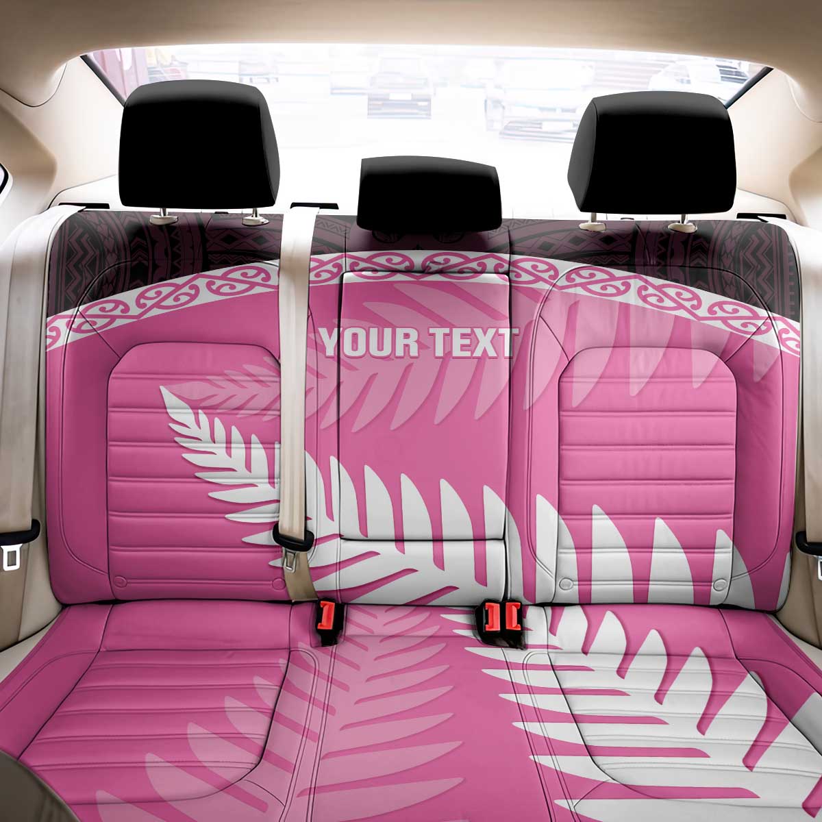 Custom New Zealand Aotearoa Cricket Back Car Seat Cover Go White Silver Fern LT14 - Polynesian Pride