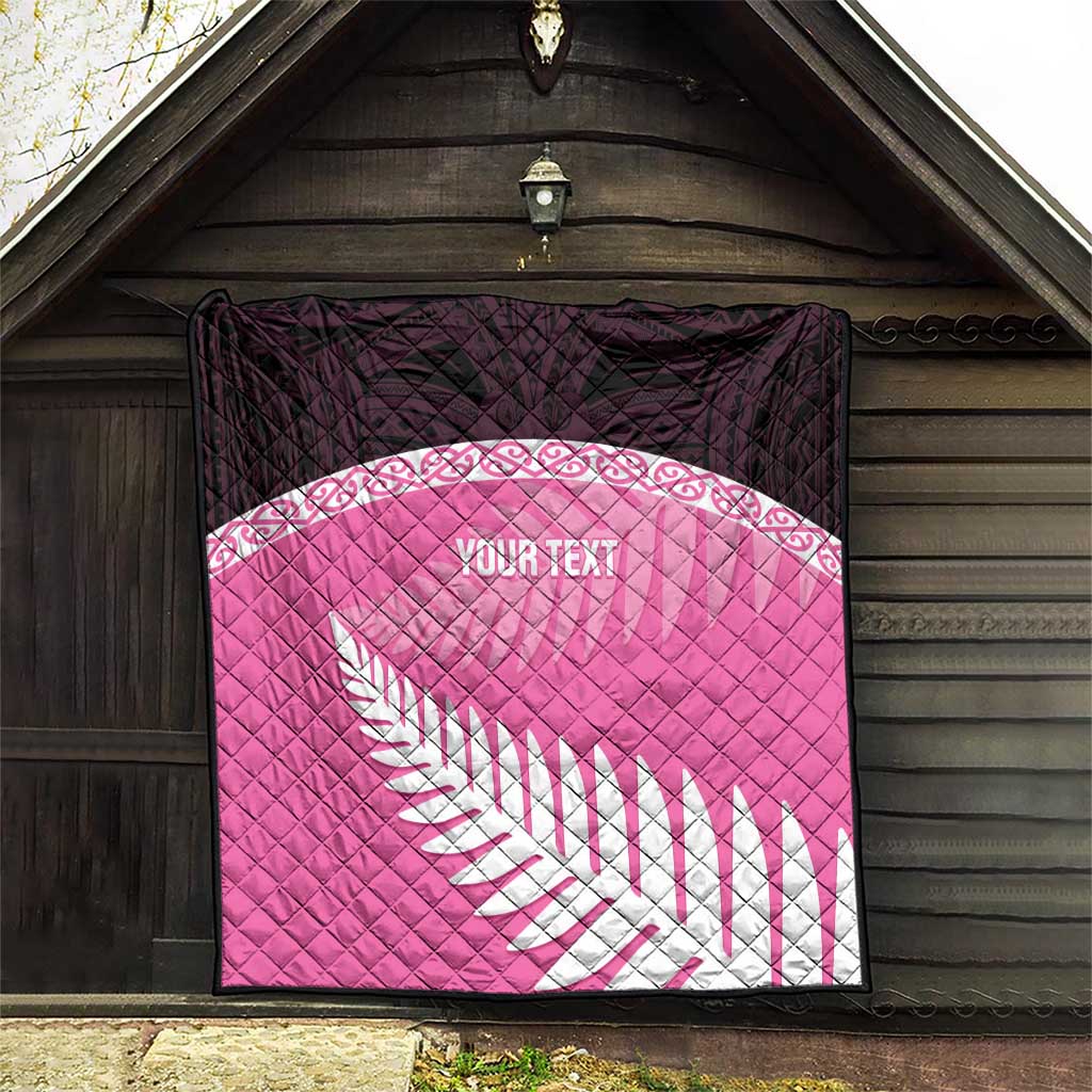 Custom New Zealand Aotearoa Cricket Quilt Go White Silver Fern