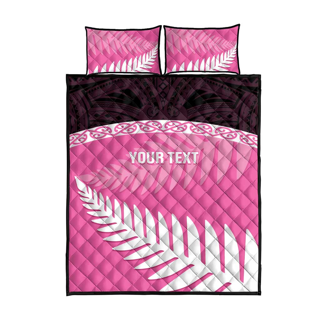 Custom New Zealand Aotearoa Cricket Quilt Bed Set Go White Silver Fern