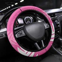 New Zealand Aotearoa Cricket Steering Wheel Cover Go White Silver Fern LT14 Universal Fit Pink - Polynesian Pride