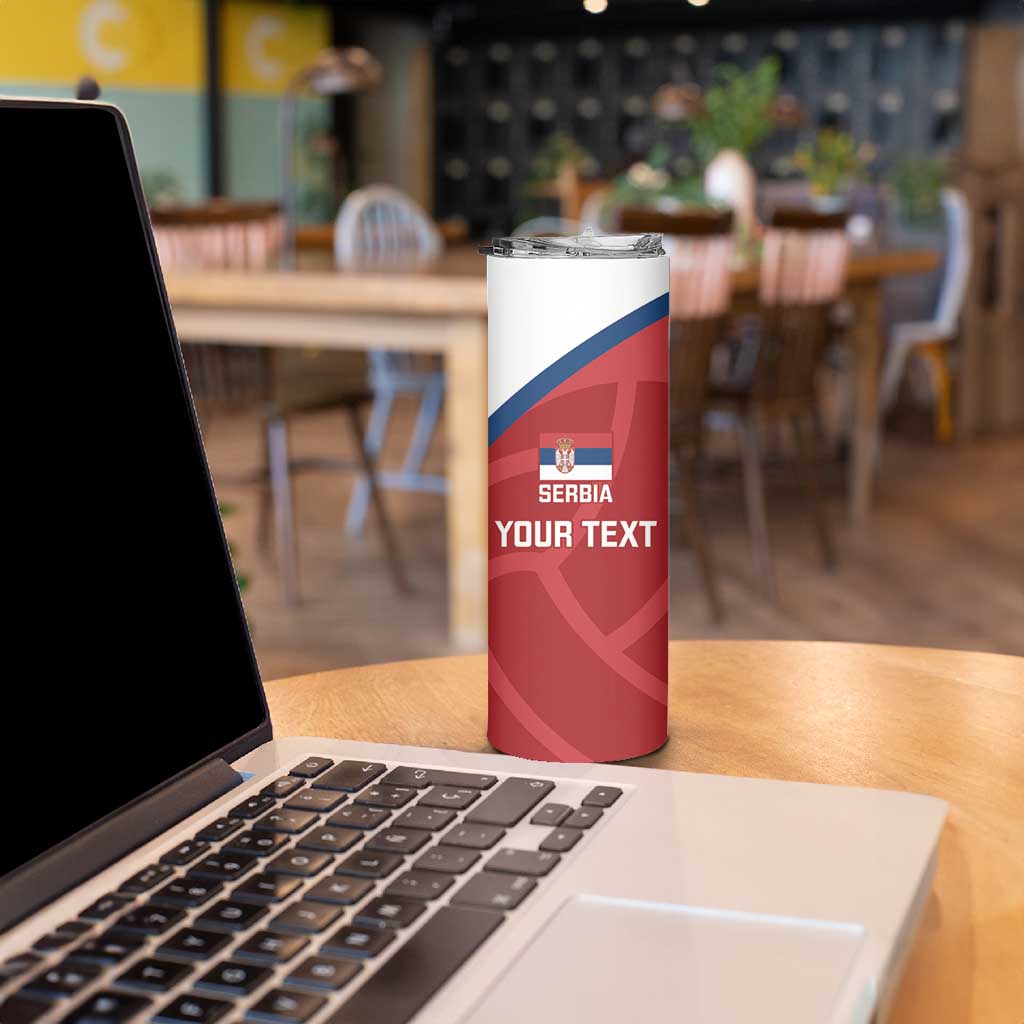 Custom Serbia Volleyball Skinny Tumbler 2025 Go Champions