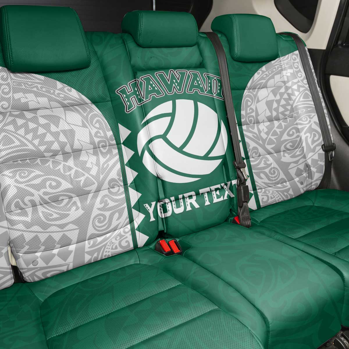 Custom Hawaii Volleyball Back Car Seat Cover Hawaiian Kakau Pattern LT14 - Polynesian Pride