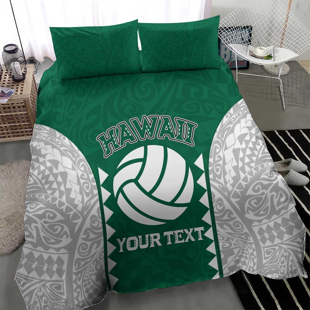 Custom Hawaii Volleyball Bedding Set Hawaiian Kakau Pattern