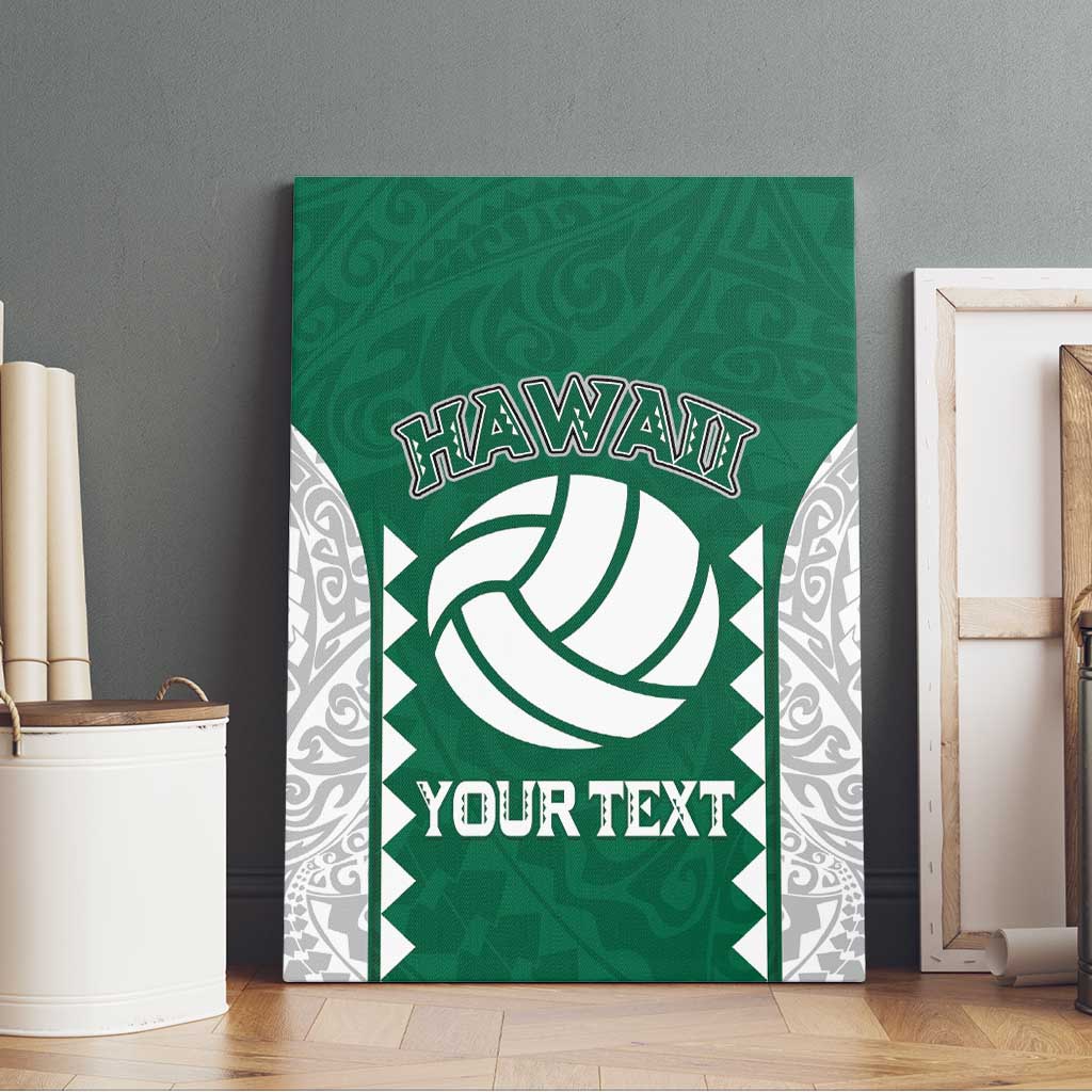 Custom Hawaii Volleyball Canvas Wall Art Hawaiian Kakau Pattern