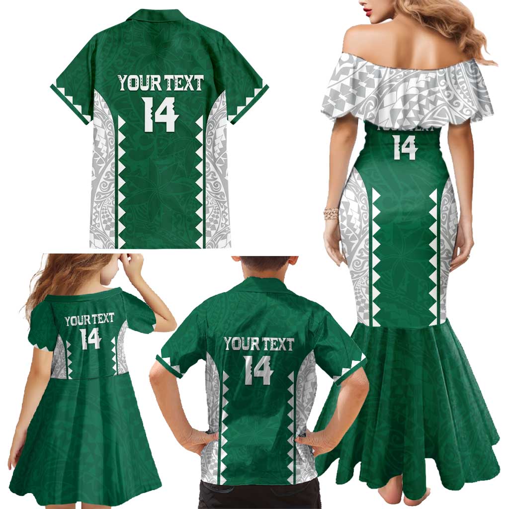 Custom Hawaii Volleyball Family Matching Mermaid Dress and Hawaiian Shirt Hawaiian Kakau Pattern
