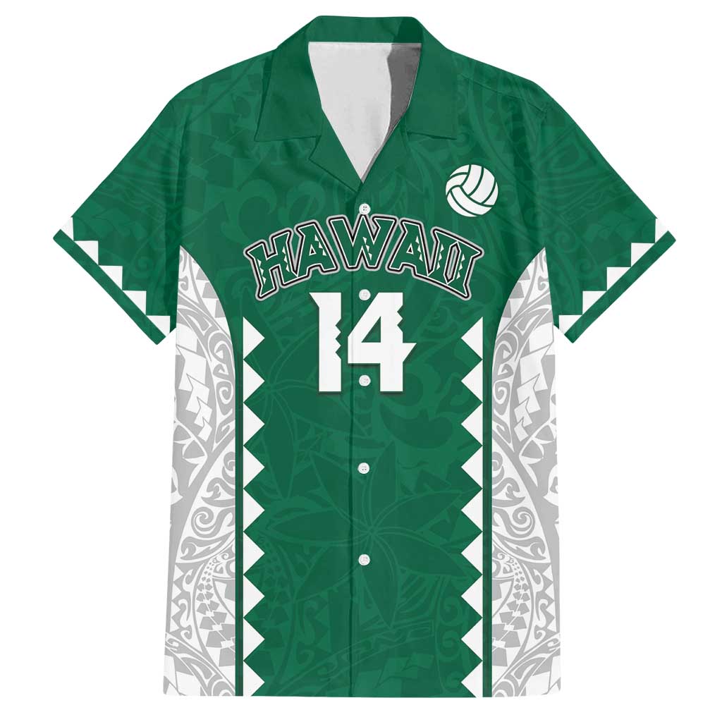 Custom Hawaii Volleyball Family Matching Off Shoulder Maxi Dress and Hawaiian Shirt Hawaiian Kakau Pattern