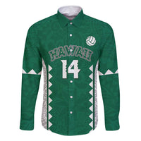 Custom Hawaii Volleyball Family Matching Off Shoulder Maxi Dress and Hawaiian Shirt Hawaiian Kakau Pattern