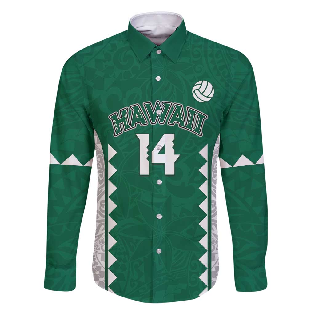 Custom Hawaii Volleyball Family Matching Puletasi and Hawaiian Shirt Hawaiian Kakau Pattern