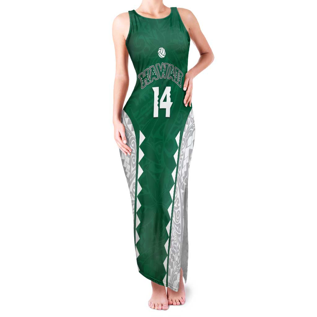 Custom Hawaii Volleyball Family Matching Tank Maxi Dress and Hawaiian Shirt Hawaiian Kakau Pattern