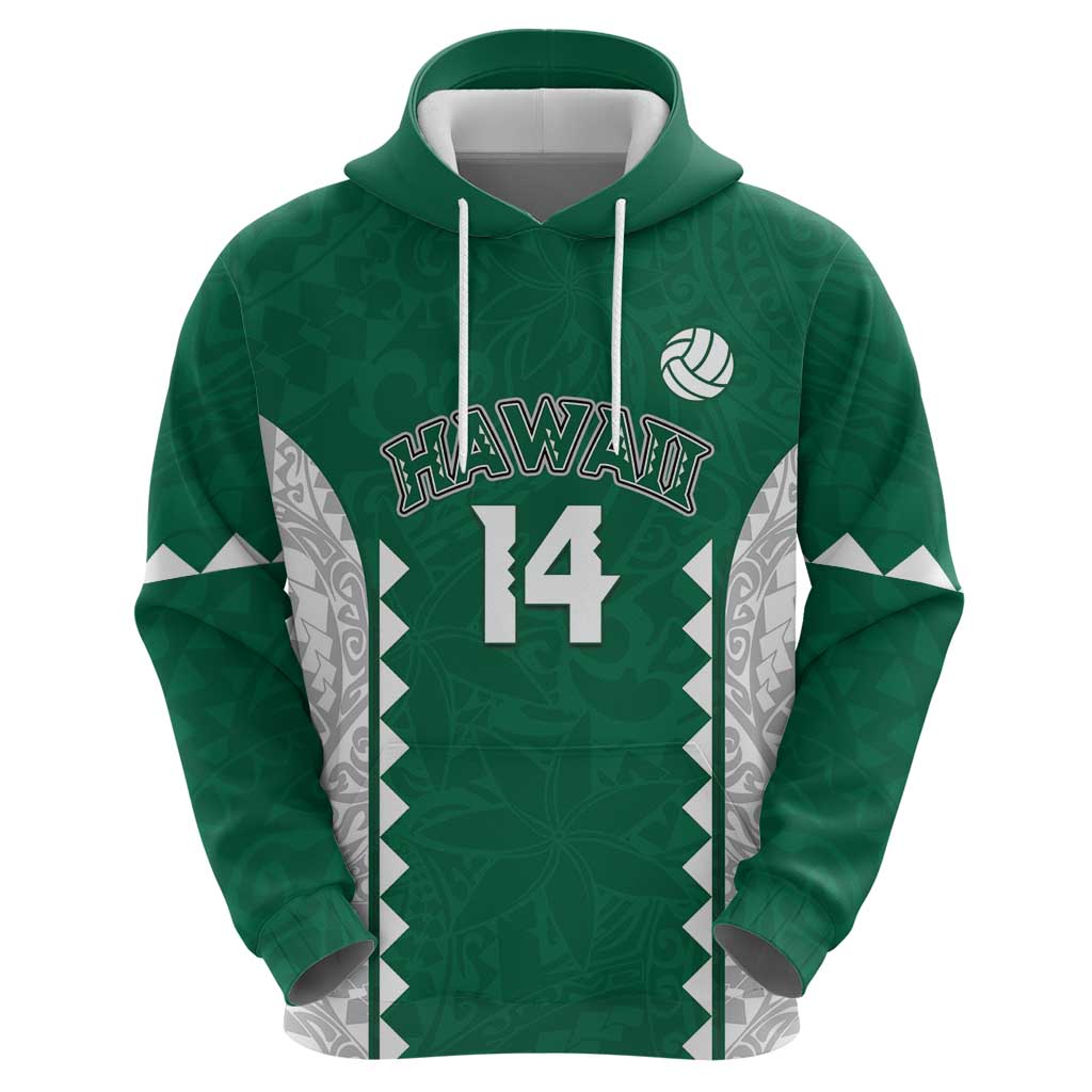 Custom Hawaii Volleyball Hoodie Hawaiian Kakau Pattern