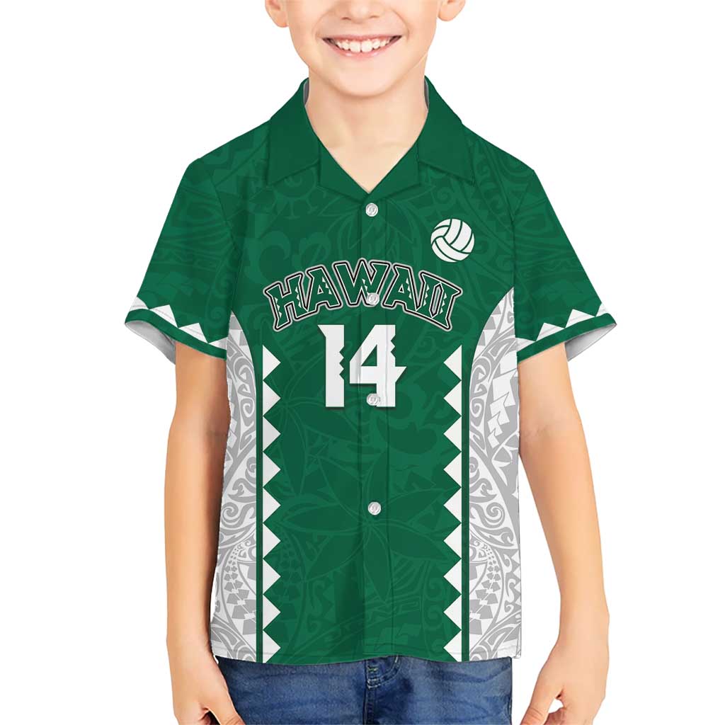 Custom Hawaii Volleyball Kid Hawaiian Shirt Hawaiian Kakau Pattern