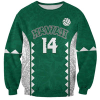 Custom Hawaii Volleyball Sweatshirt Hawaiian Kakau Pattern