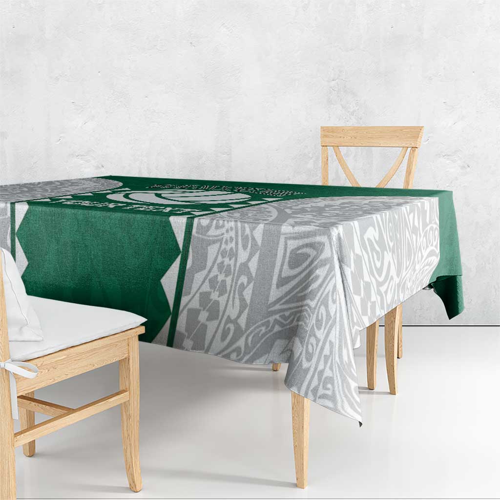 Custom Hawaii Volleyball Tablecloth Hawaiian Kakau Pattern
